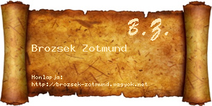 Brozsek Zotmund névjegykártya